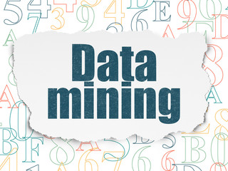 Information concept: Data Mining on Torn Paper background