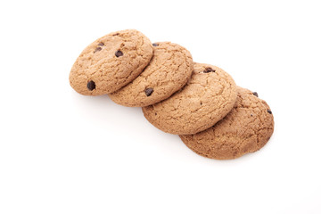 oat cookies on white background