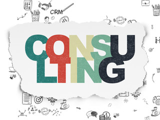 Business concept: Consulting on Torn Paper background