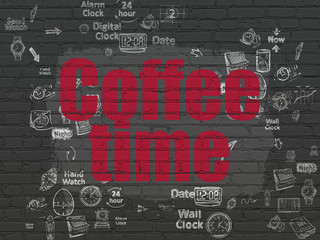 Time concept: Coffee Time on wall background