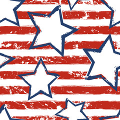 Happy 4th of July, USA Independence Day background. Vector seaml