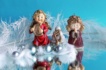 Angeles song on blue background
