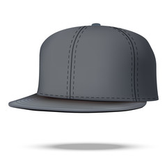 Layout of Male black rap cap. Vector illustration
