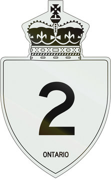 Canadian highway shield of Ontario highway number 2