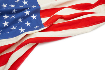 USA flag with place for your text - close up studio shot