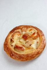 Mini pizza with  sausage and mozzarella cheese.