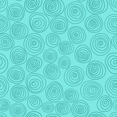 Seamless hand drawn pattern. Circles with dots vector illustration.