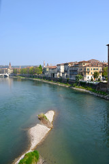Obraz premium Verona, an ancient castle on the river - Italy