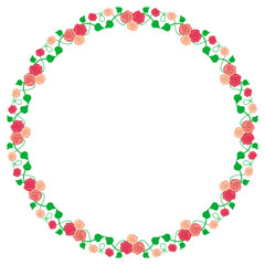 Round frame with roses