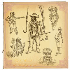 Fototapeta na wymiar People, Natives. An hand drawn vector pack.