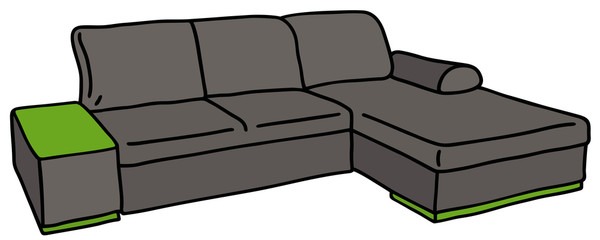 Hand drawing of a black couch