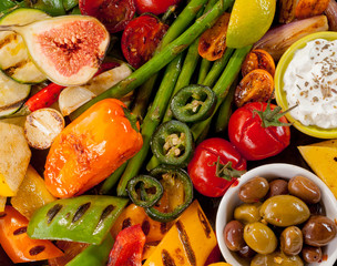 Close Up of Colorful Grilled Vegetables
