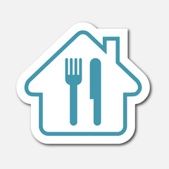 Fototapeta premium Logo maison et restaurant.