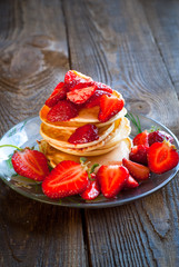 Pancakes with strawberries