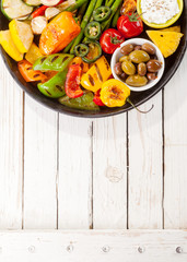Colorful Grilled Vegetable Bounty on Picnic Table