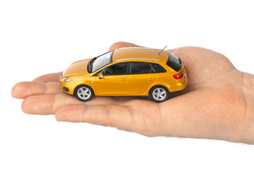 Hand with car