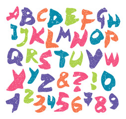 colorful grunge font