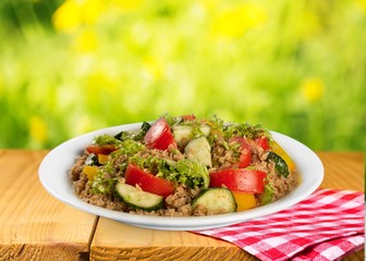 Food, plate, salad.