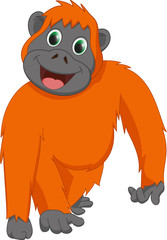 Naklejka premium cute orangutan cartoon