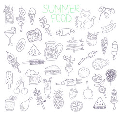 summer food doodles