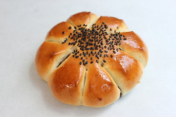  red bean black sesame filled bun