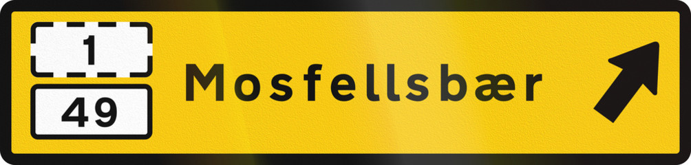 Obraz premium Exit Lane Marking Outside Capital Area In Iceland