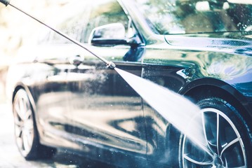 Naklejka premium Car Hand Washing