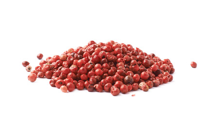 Pile of red pepper seeds isolated