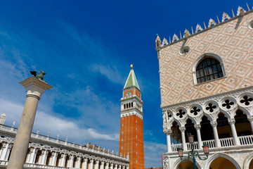 Fototapeta na wymiar Campanile di San Marco in summer day, Venice