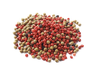 Pile of multiple pepper seeds isolated