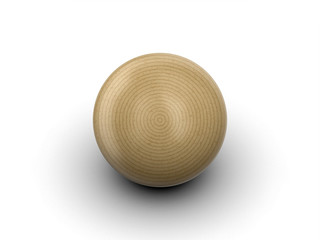 Wooden sphere on white background
