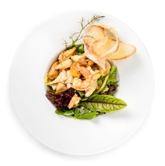 Shrimp, onion, garnish.