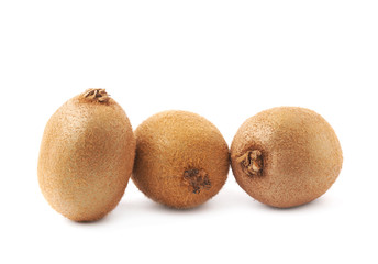 Group of three kiwifruits isolated