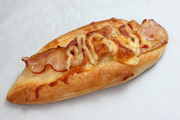Cheese with piece bacon