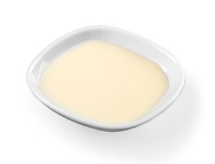 Cream, sour, bowl.