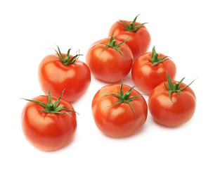 Pile of multiple tomatoes isolated