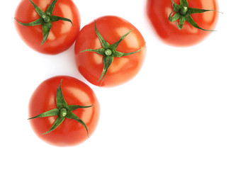 Pile of multiple tomatoes isolated