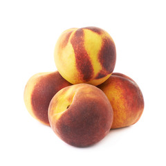 Pile of peach fruits isolated