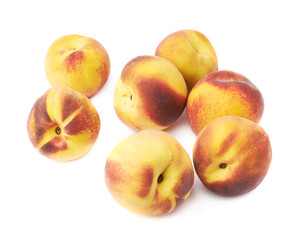 Pile of peach fruits isolated