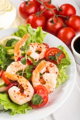 Avocado, Salad, Prawn.
