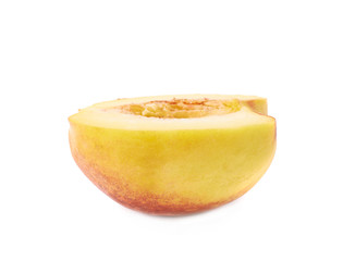 Half of a peach fruit isolated