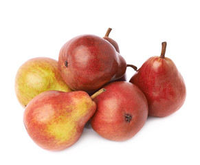 Pile of red pears isolated