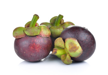 Mangosteen on white background