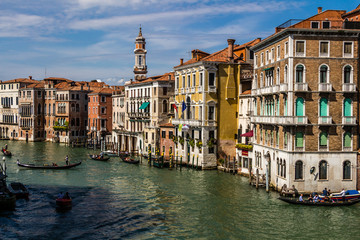 Obraz na płótnie Canvas Street and canal view of Venice, Italy