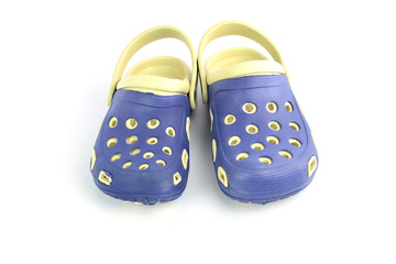 rubber sandals on a white background