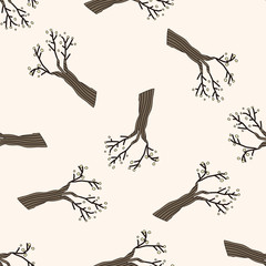 tree , cartoon seamless pattern background