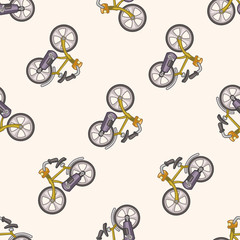 Naklejka premium transportation bike , cartoon seamless pattern background