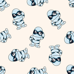 robot , cartoon seamless pattern background