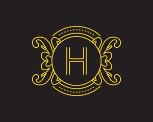 H Monogram Luxurious Royal Elegant Logo