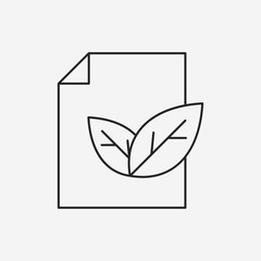 Environmental protection concept recycled paper line icon